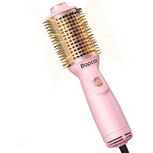Dual Voltage Travel Blow Dryer Brush, Mini Hair Dryer Brush with Auto 100240V, E